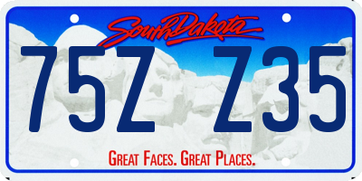SD license plate 75ZZ35