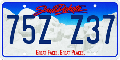 SD license plate 75ZZ37
