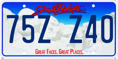 SD license plate 75ZZ40