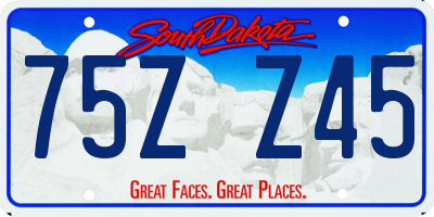 SD license plate 75ZZ45