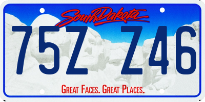 SD license plate 75ZZ46