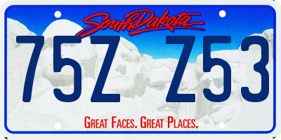 SD license plate 75ZZ53