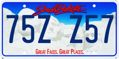 SD license plate 75ZZ57