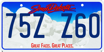 SD license plate 75ZZ60