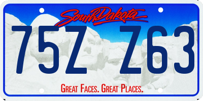 SD license plate 75ZZ63
