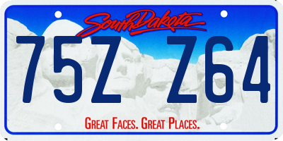 SD license plate 75ZZ64