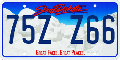 SD license plate 75ZZ66