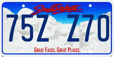 SD license plate 75ZZ70