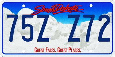 SD license plate 75ZZ72
