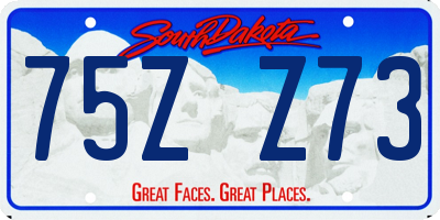 SD license plate 75ZZ73