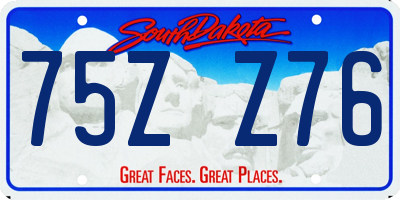 SD license plate 75ZZ76