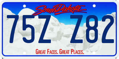 SD license plate 75ZZ82