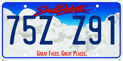 SD license plate 75ZZ91