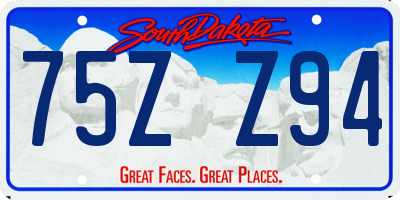 SD license plate 75ZZ94