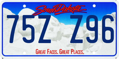 SD license plate 75ZZ96