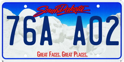 SD license plate 76AA02