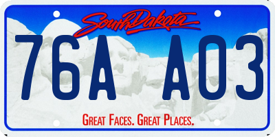 SD license plate 76AA03