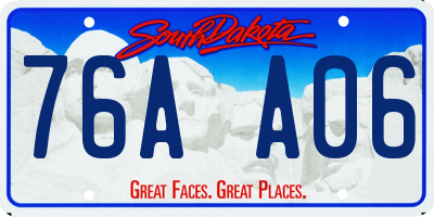 SD license plate 76AA06