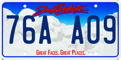 SD license plate 76AA09