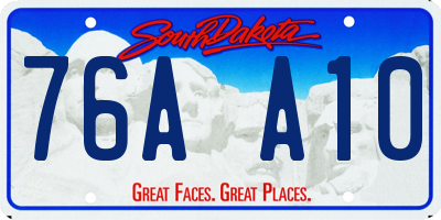 SD license plate 76AA10