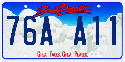 SD license plate 76AA11