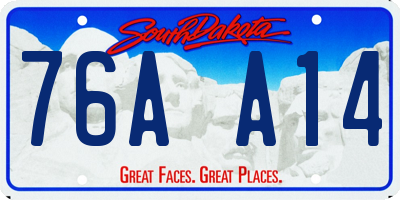 SD license plate 76AA14