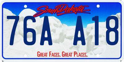 SD license plate 76AA18