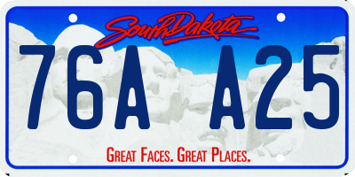 SD license plate 76AA25