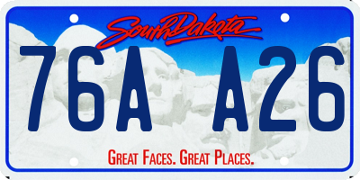 SD license plate 76AA26