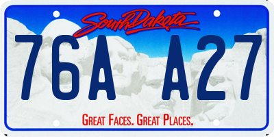 SD license plate 76AA27
