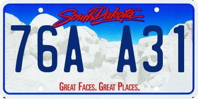 SD license plate 76AA31
