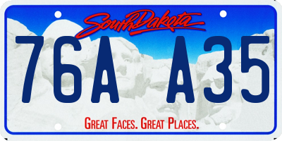 SD license plate 76AA35