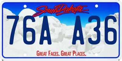 SD license plate 76AA36