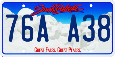SD license plate 76AA38
