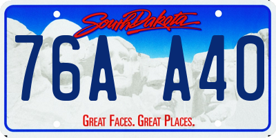 SD license plate 76AA40