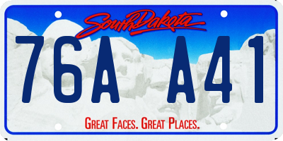 SD license plate 76AA41