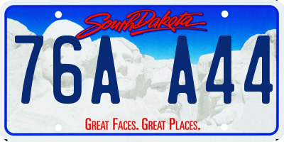 SD license plate 76AA44