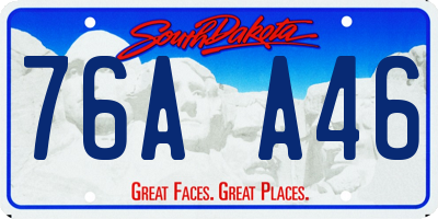 SD license plate 76AA46