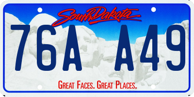 SD license plate 76AA49