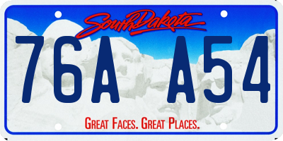 SD license plate 76AA54