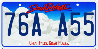 SD license plate 76AA55