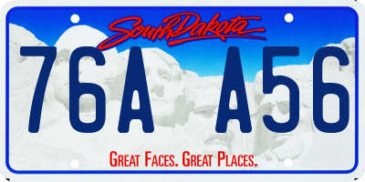 SD license plate 76AA56