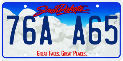 SD license plate 76AA65