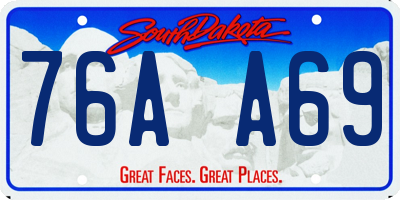 SD license plate 76AA69