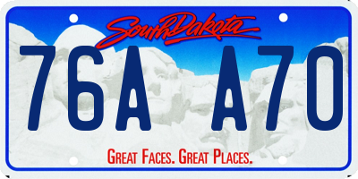 SD license plate 76AA70