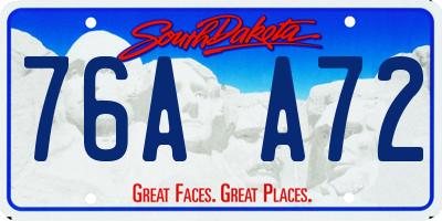 SD license plate 76AA72