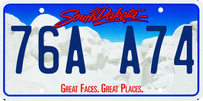 SD license plate 76AA74