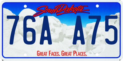 SD license plate 76AA75