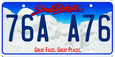 SD license plate 76AA76
