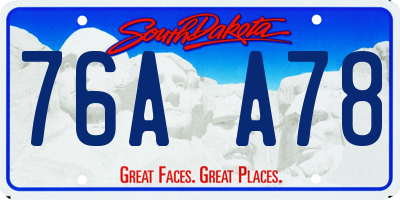 SD license plate 76AA78